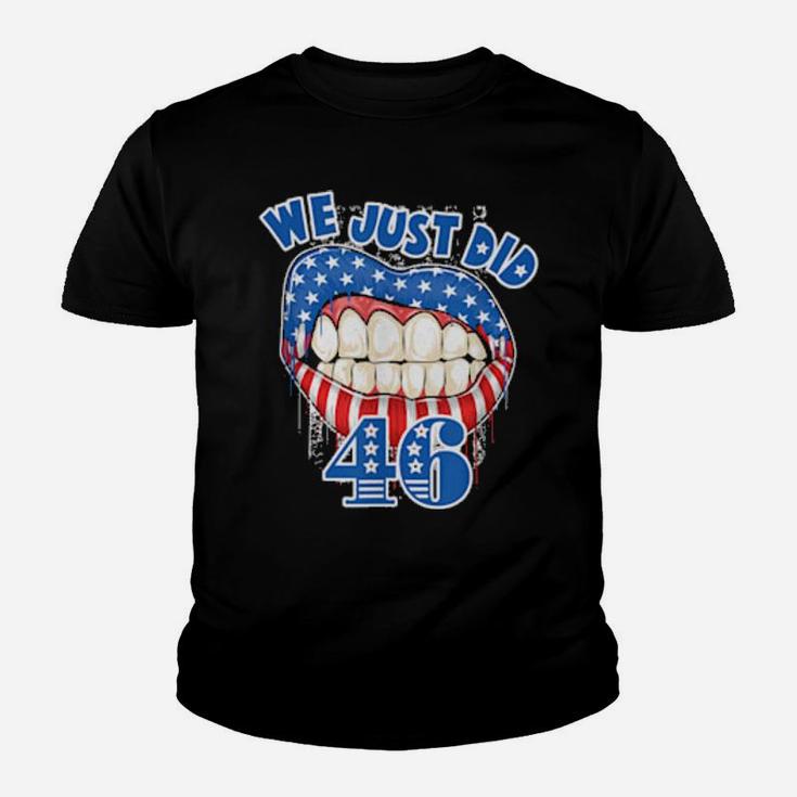 We Just Did 46 Distressed Patriotic Red White Blue Youth T-shirt