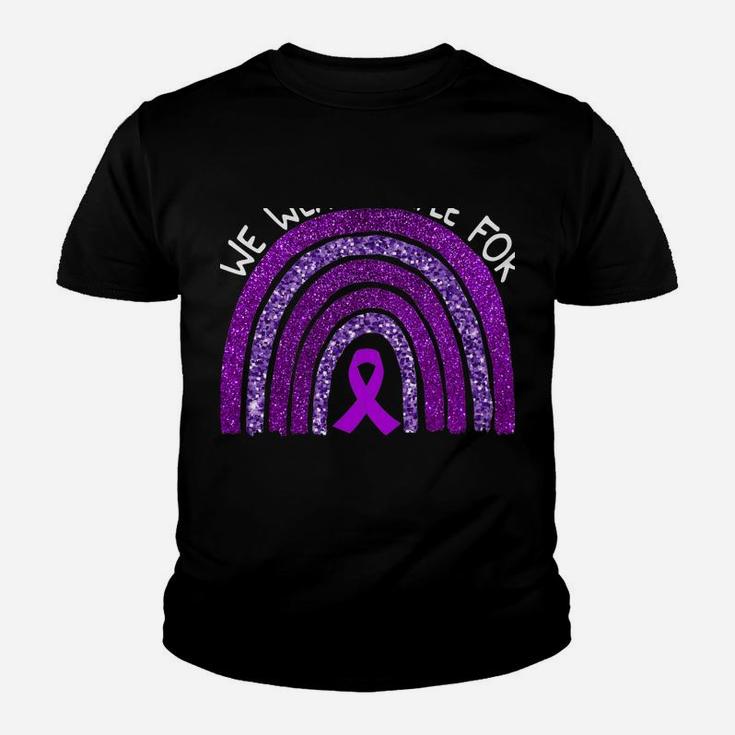 We Wear Purple For Ulcerative Colitis Awareness Rainbow Youth T-shirt
