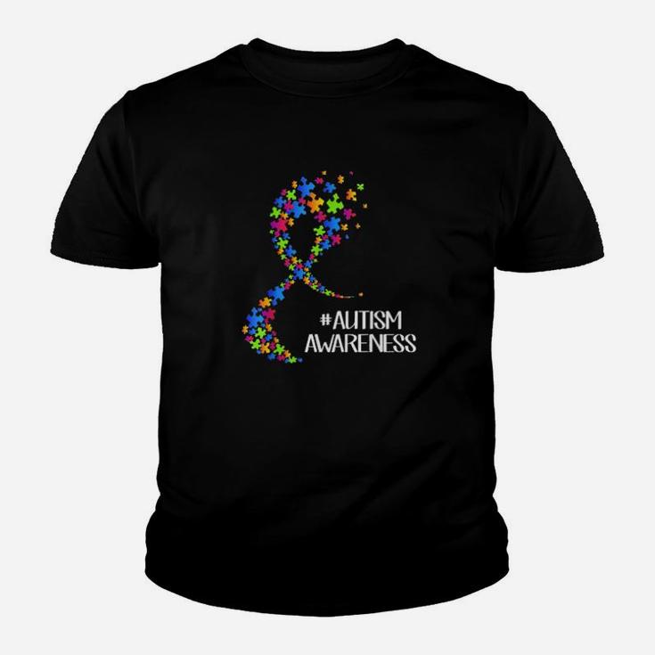 Wear Rainbow Puzzle Ribbon Autism Awareness Youth T-shirt