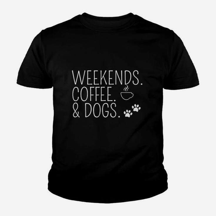 Weekends Coffee Dogs Cute Youth T-shirt
