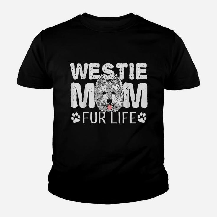 Westie Mom Fur Life Dog Mothers Day Gift Pun Youth T-shirt