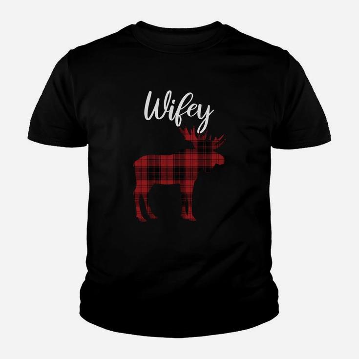 Wifey Moose Matching Family Christmas Pajamas Sweatshirt Youth T-shirt