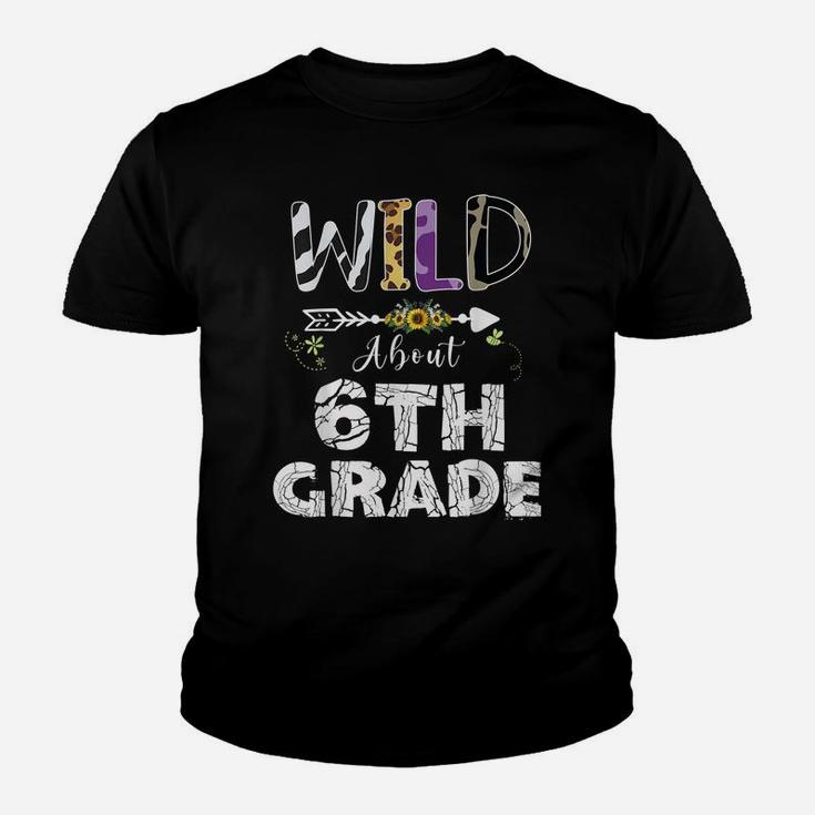 Wild About 6Th Grade Flower Leopard Print Teacher Student Youth T-shirt