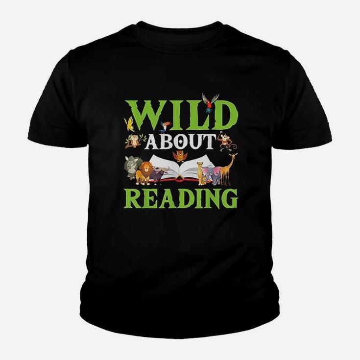 Wild About Reading Animals Books Reader Youth T-shirt