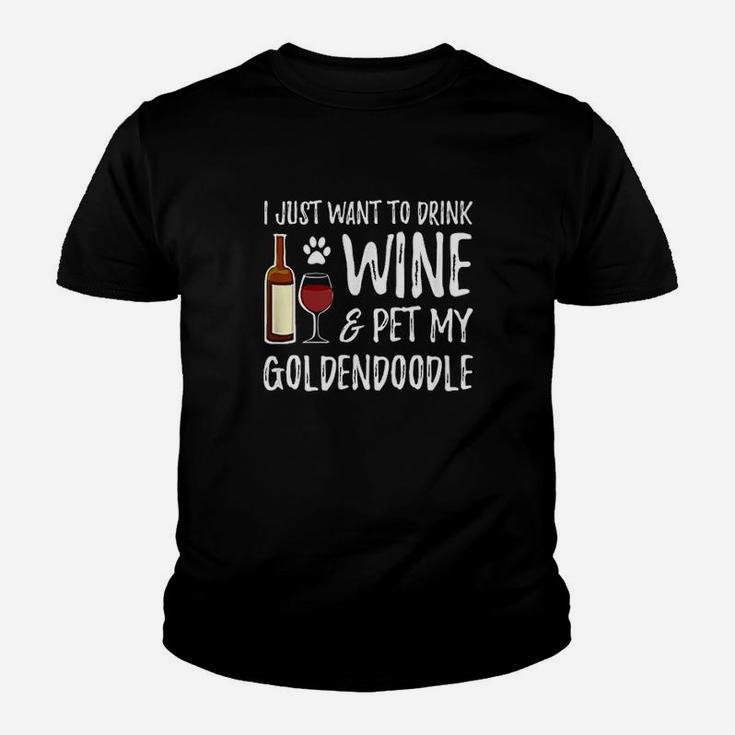 Wine And Goldendoodle  For Goldendoodle Dog Mom  T Youth T-shirt