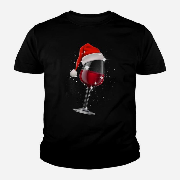Wine Glasses Santa Hat Christmas Cann't Be Fun Without Wine Sweatshirt Youth T-shirt