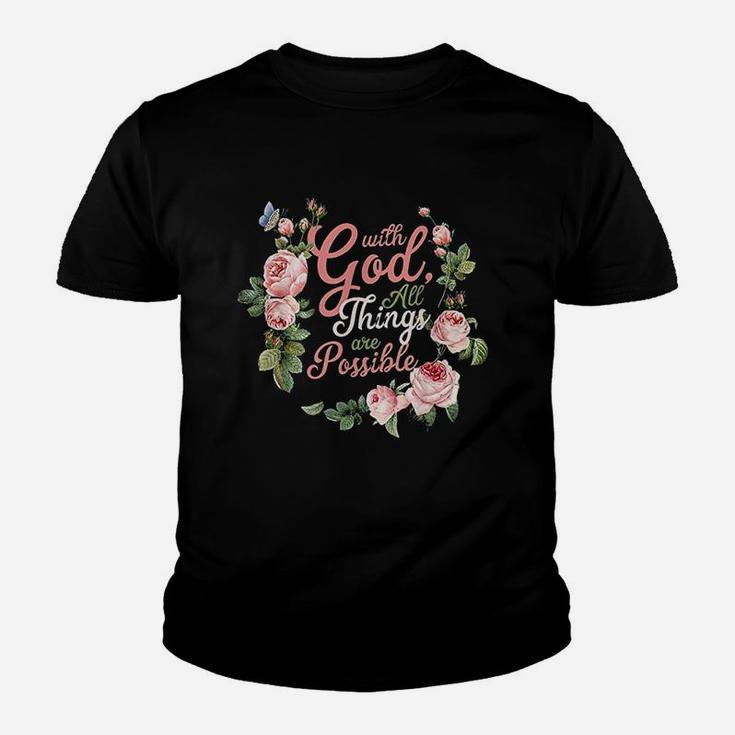 With God All Things Are Possible Prayer Youth T-shirt