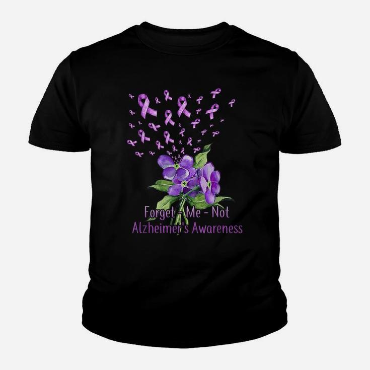 Women Forget Me Not Flower Alzheimer's Awareness Month Youth T-shirt