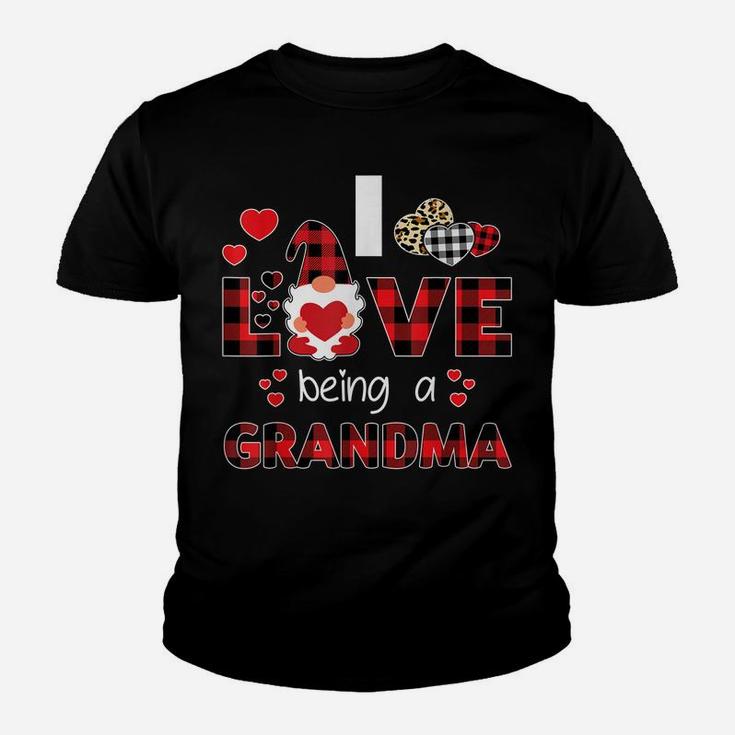 Women I Love Being A Grandma Gnome Plaid Valentines Day Gift Youth T-shirt