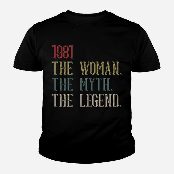 Womens 1981 Woman Myth Legend Retro 39 Year Old 39Th Birthday Women Youth T-shirt