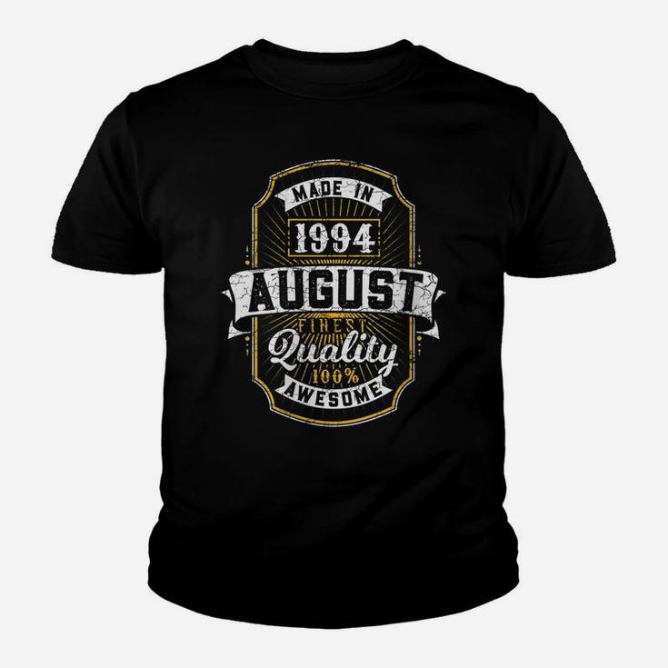 Womens 27Th Birthday 27 Years Old 1994 August Made Born Vintage Youth T-shirt