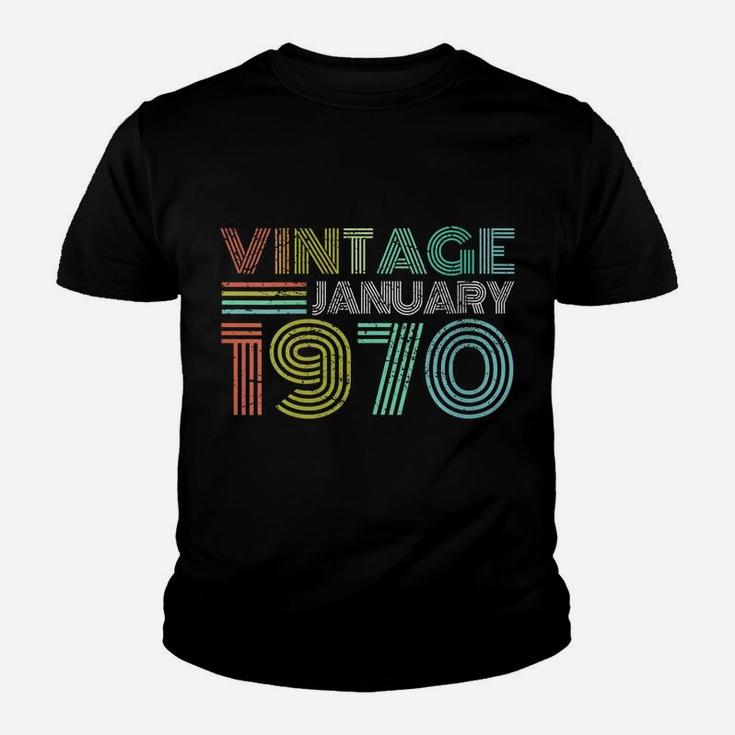 Womens 49Th Birthday Gift Vintage January 1970 Forty Nine Years Old Youth T-shirt