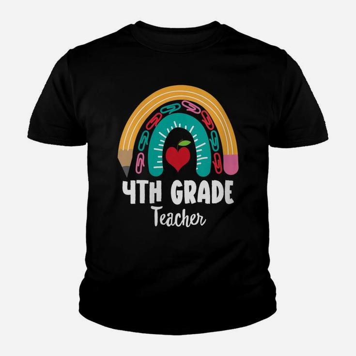 Womens 4Th Grade Teacher, Funny Boho Rainbow For Teachers Youth T-shirt