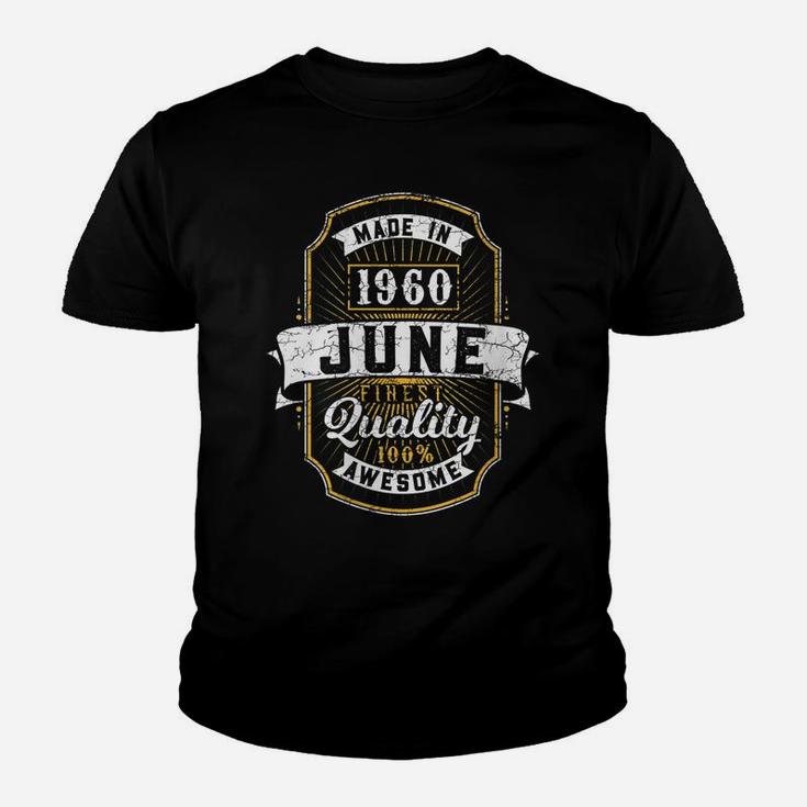 Womens 61St June Birthday 61 Years Old Vintage Made Born 1960 Youth T-shirt