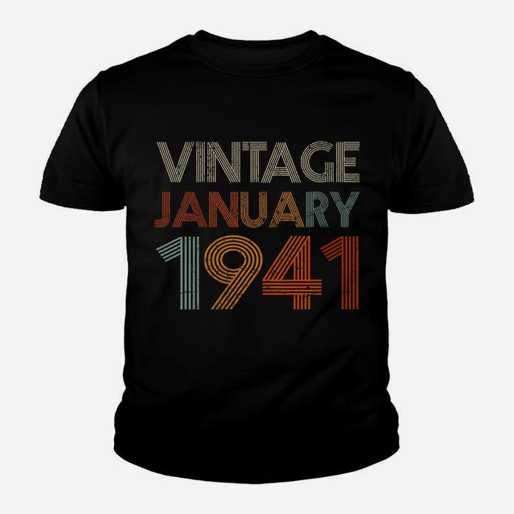 Womens 80 Years Old Retro Birthday Gift Vintage January 1941 Youth T-shirt