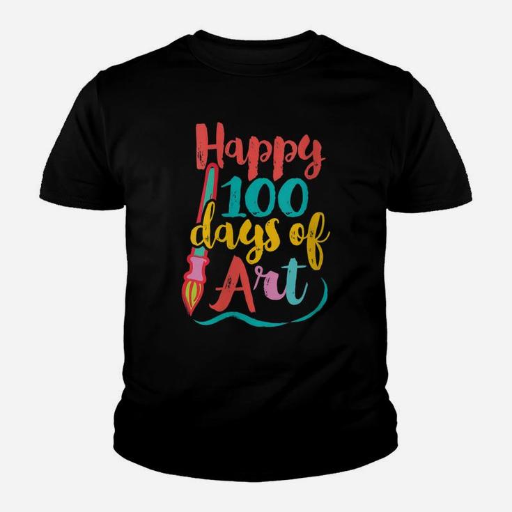 Womens Art Teacher 100 Days Of School - 100 Days Of Art Youth T-shirt