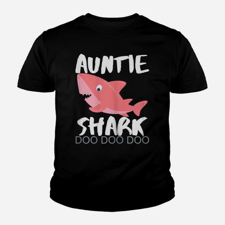 Womens Auntie Shark Shirt New Years Gift Idea For Sister Aunt Her Youth T-shirt