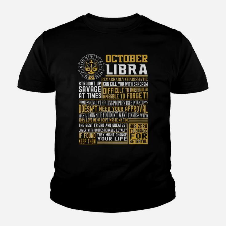 Womens Best Born In October Libra Zodiac Sign T Shirts Men, Women Youth T-shirt