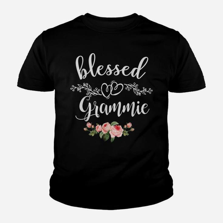 Womens Blessed Grammie Cute Flower Grammie Tee Gift Youth T-shirt