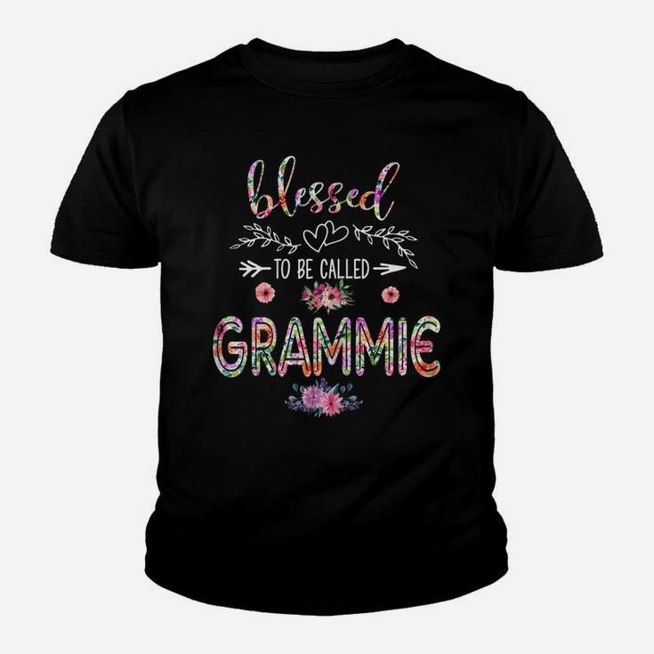 Womens Blessed To Be Called Mom And Grammie Flower Lovers Grammie Youth T-shirt