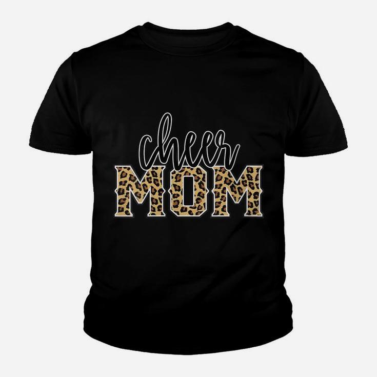 Womens Cheer Mom Leopard Print Womens Proud Cheerleader Mother Youth T-shirt