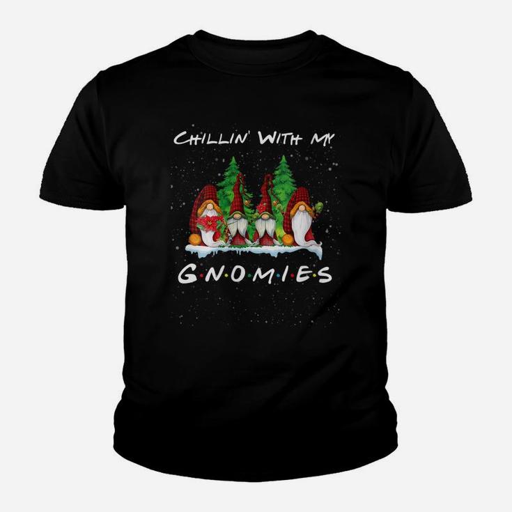 Womens Chillin' With My Gnomies Funny Gnome Friend Christmas Gift Youth T-shirt