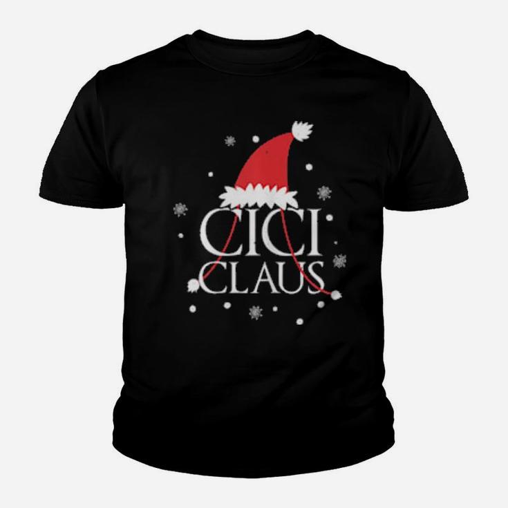 Womens Cici Claus Hat Grandma Cici Lovely Xmas Cute Youth T-shirt