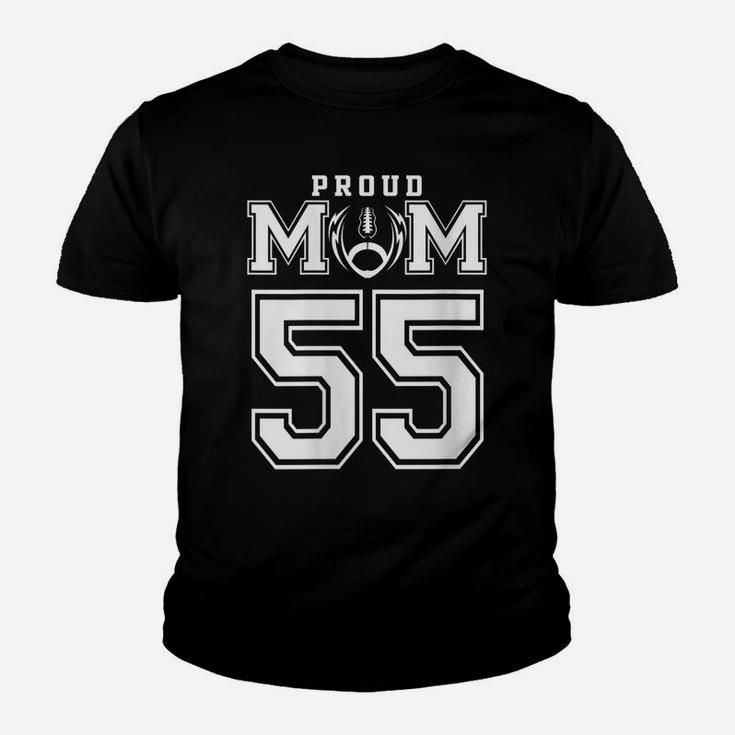 Womens Custom Proud Football Mom Number 55 Personalized For Women Youth T-shirt