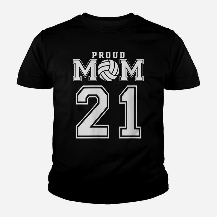 Womens Custom Proud Volleyball Mom Number 21 Personalized Women Youth T-shirt