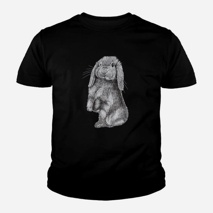 Womens Cute Lop Eared Bunny Rabbit Drawing Youth T-shirt