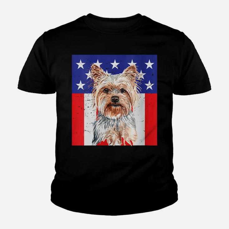 Womens Cute Yorkshire Terrier Usa Star Spangled Proud Mom Yorkie Youth T-shirt