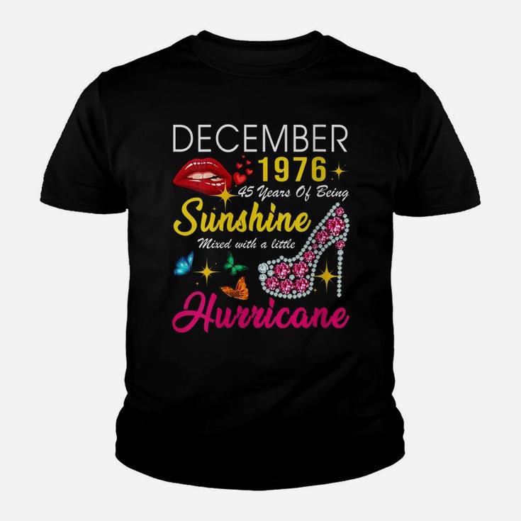 Womens December 1976 45 Years Of Being Sunshine 45Th Birthday Women Youth T-shirt