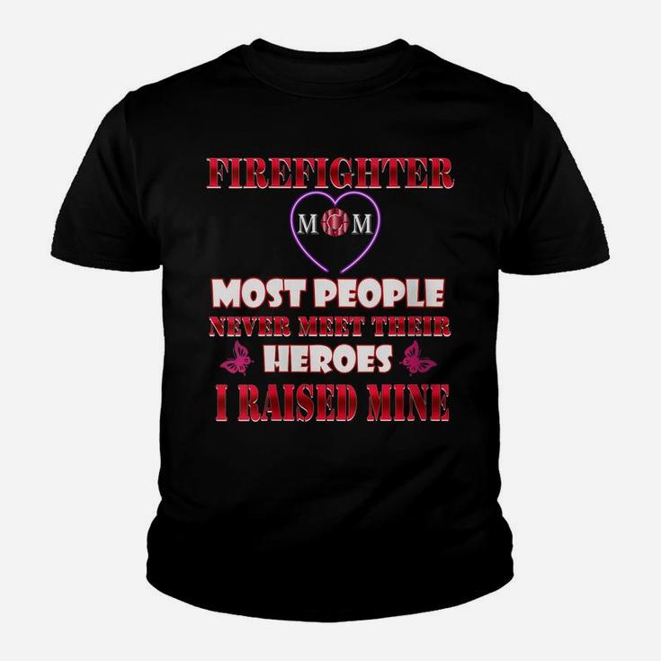 Womens Firefighter Mom Heroes Tshirt Proud Firemen Mothers Day Youth T-shirt