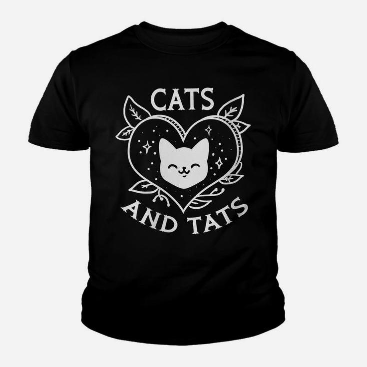 Womens Funny Cats And Tats Product - Tattoo Art Design Youth T-shirt