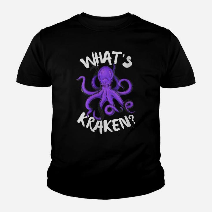 Womens Funny Giant Octopus What's Kraken Sea Ocean Monster Graphic Youth T-shirt