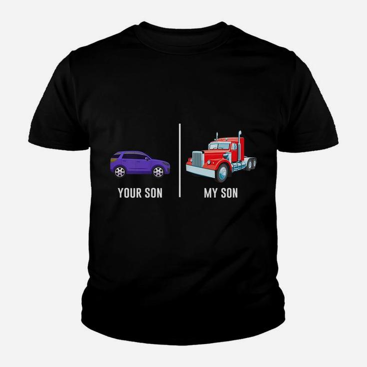 Womens Funny Truck Driver Mom My Son Trucker Proud Mother Gift Youth T-shirt