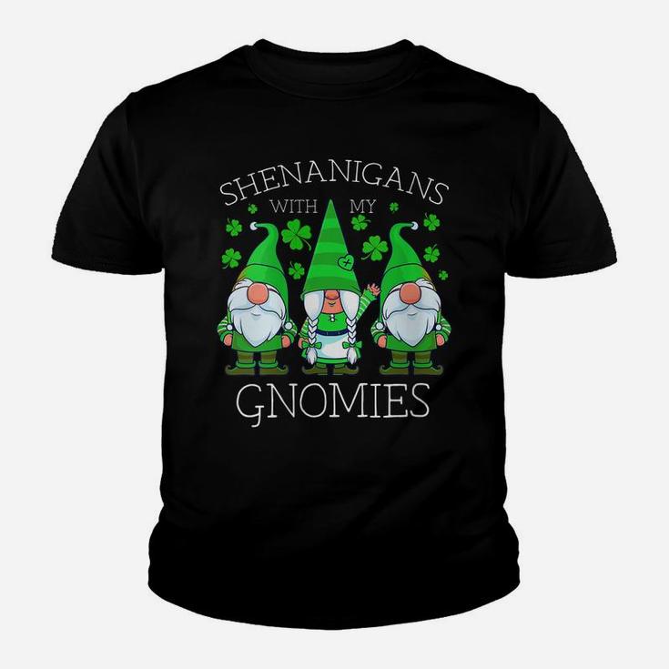 Womens Gnome St Patricks Day Shenanigans Gnomies Shamrock Gnomes Youth T-shirt