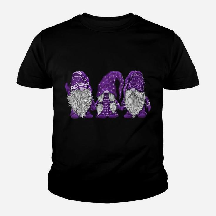 Womens Hanging With Purple Gnomies Santa Gnome Christmas Costume Youth T-shirt