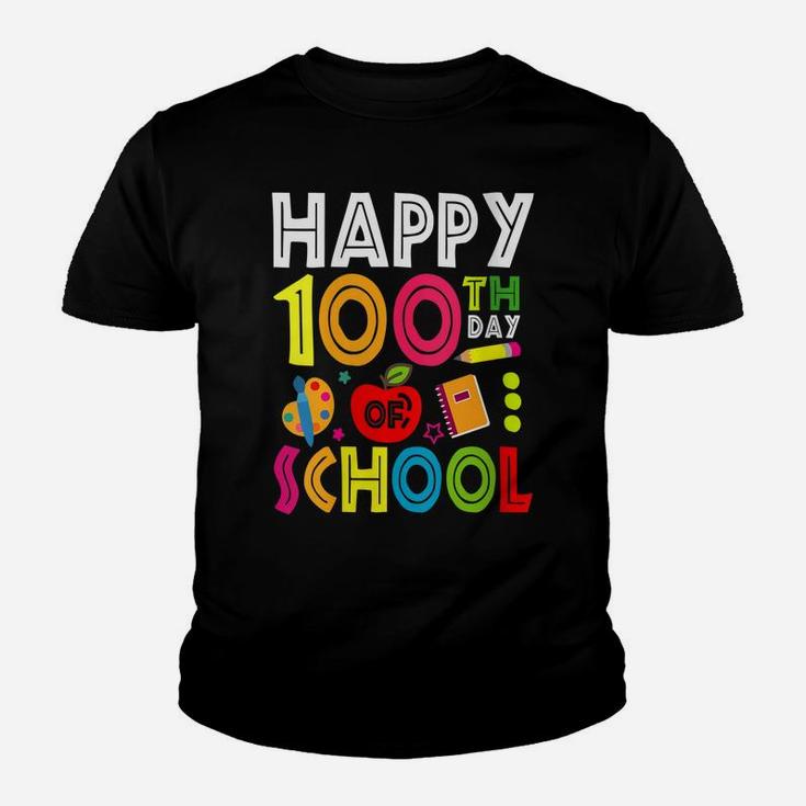 Womens Happy 100Th Day Of School Teacher & Student 100Th Day School Youth T-shirt