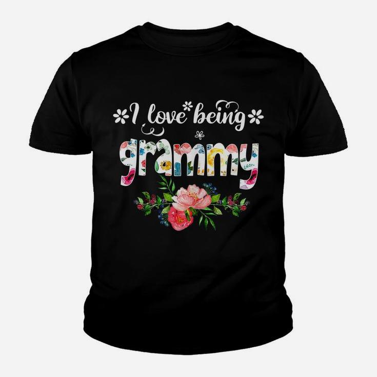 Womens I Love Being Called Grammy Flower Youth T-shirt