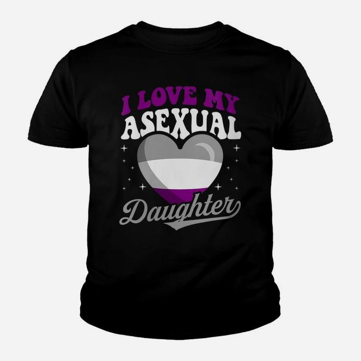 Womens I Love My Asexual Daughter Pride Month Proud Mom Dad Youth T-shirt