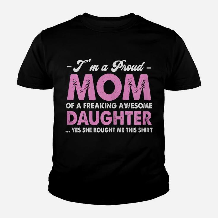 Womens I'm A Proud Mom Awesome Daughter Mother's Day Youth T-shirt