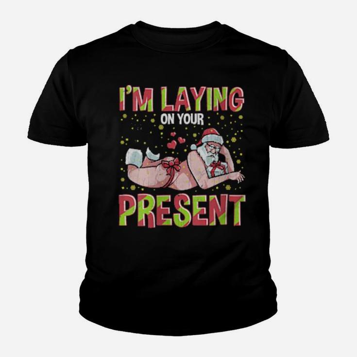 Womens I'm Laying On Your Present Youth T-shirt