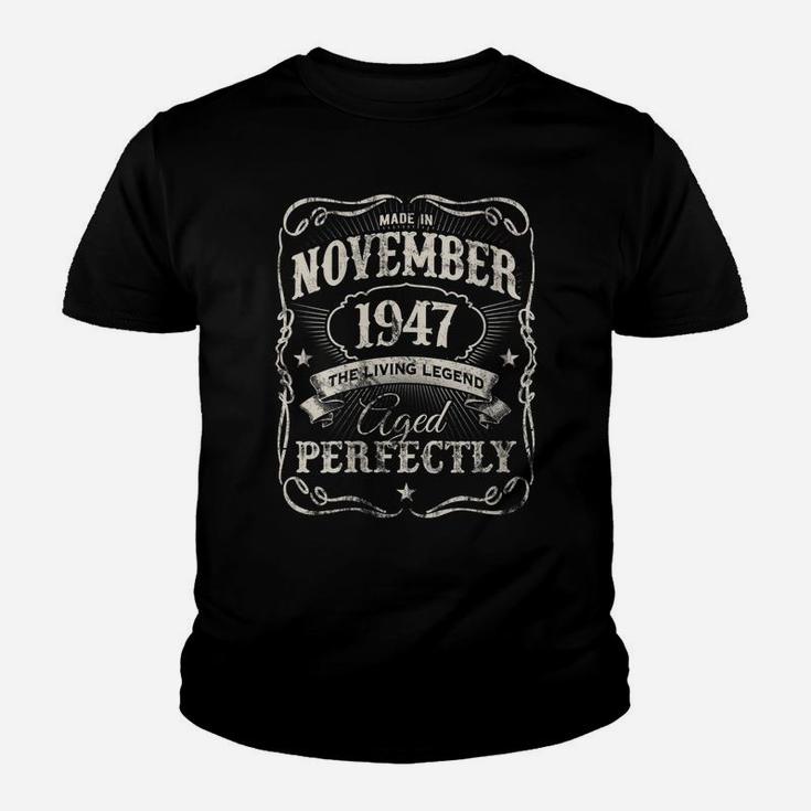 Womens Legends Were Made In November 1947 Vintage 74Th Birthday Youth T-shirt