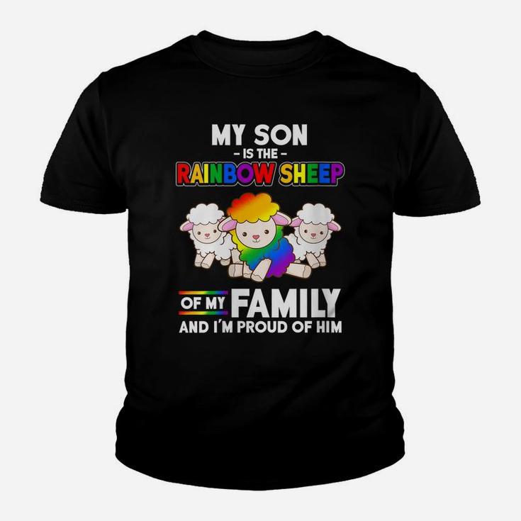 Womens Lgbt My Son Is The Rainbow Sheep Mom Gift Mothers Day Youth T-shirt