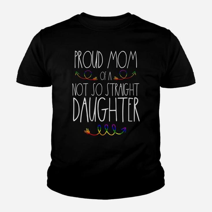 Womens Lgbtq Proud Mom Of A Gay Daughter Gift Ally Free Mom Hugs Youth T-shirt