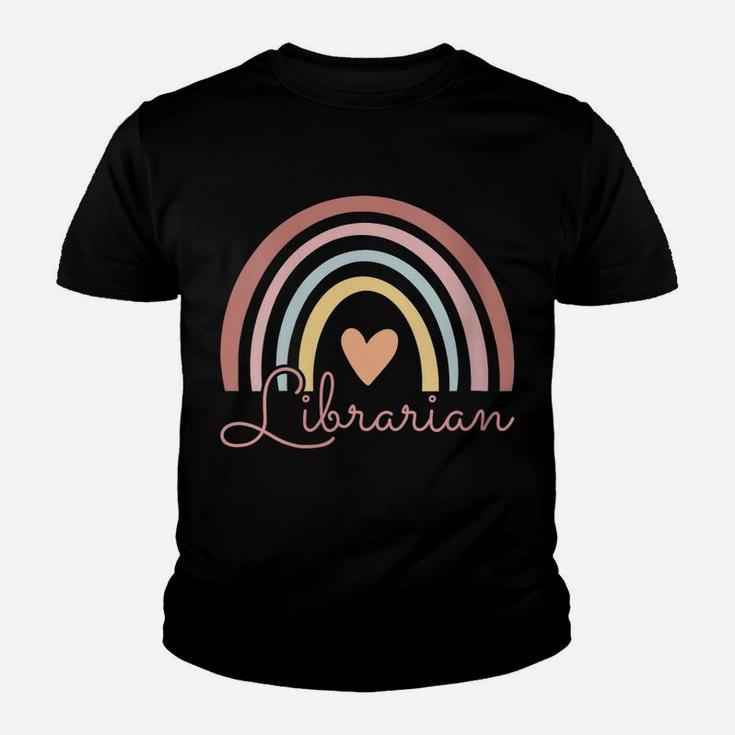 Womens Librarian Cute Boho Rainbow Funny Back To School Librarian Youth T-shirt