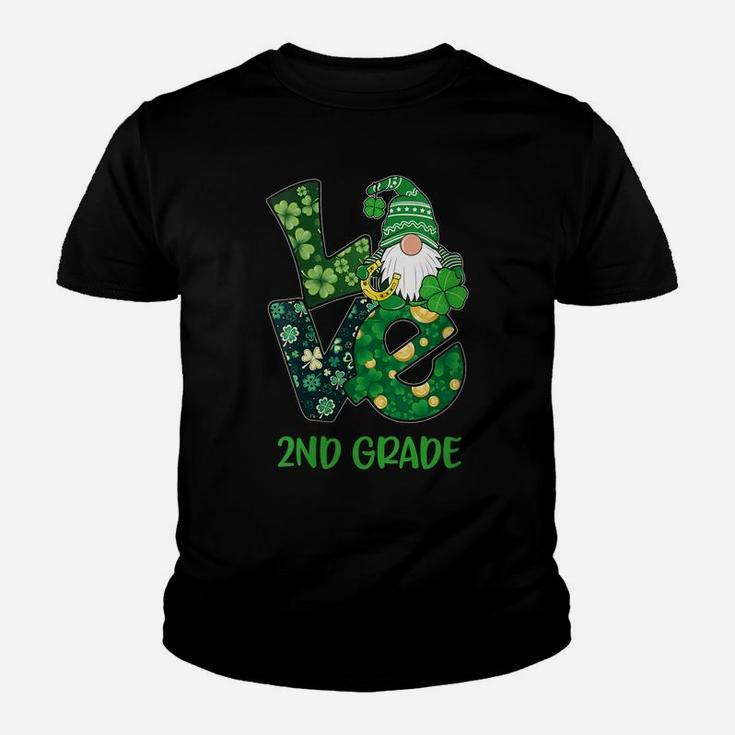 Womens Love Gnome 2Nd Grade St Patricks Day Teacher Or Student Youth T-shirt