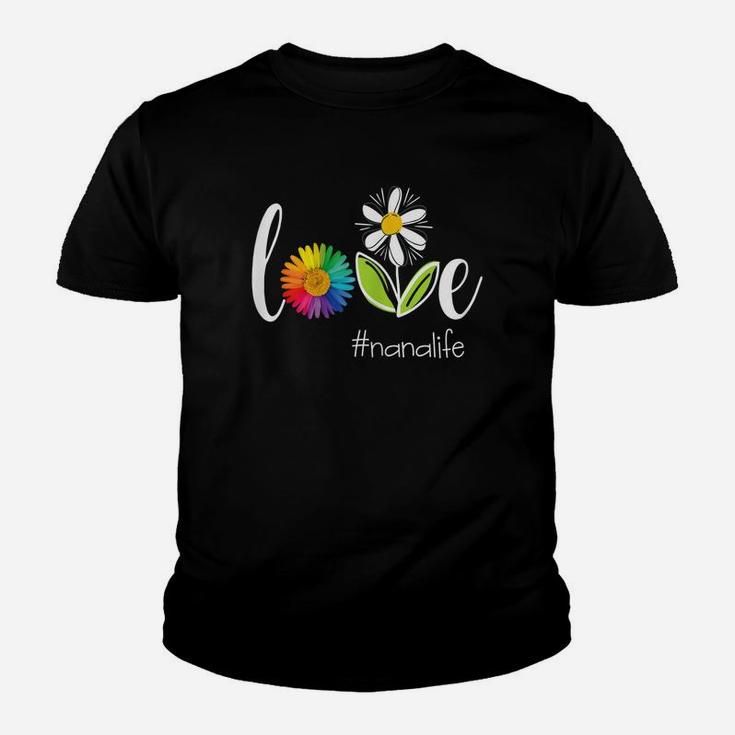 Womens Love Nana Life - Flower Youth T-shirt