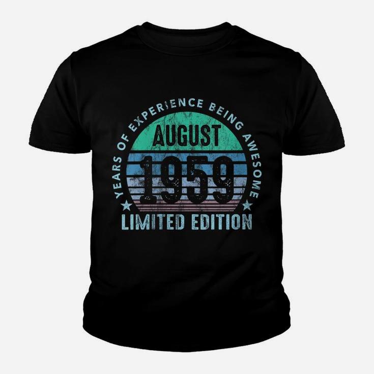 Womens Made In August 1959 Retro Vintage Cool 61St Birthday Awesome Youth T-shirt
